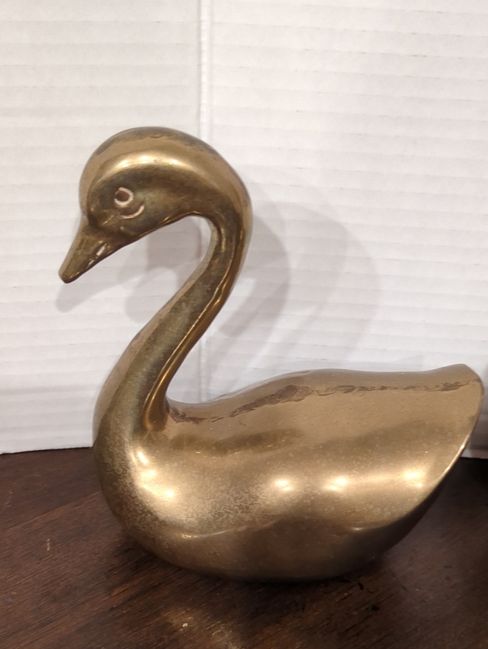 Vintage MCM Solid Brass Swan Figurines - Set of 2 - Picture 11 of 12